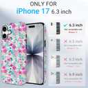 TPU Phone Case for iPhone17, MagSafe Wireless Charging Compatible, Shockproof Slim Fit Protective Cover with Anti-Yellowing & Raised Camera Protection (Flower, iPhone 17(6.3"))