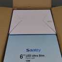 SAATLY 12 Pack 6 Inch Ultra-Thin LED Recessed Ceiling Light with Junction Box, 3000K Warm White Dimmable, 13W 110W Eqv, 850lm High Brightness - ETL and Energy Star Certified