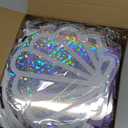 Locmeo 24 Pack Sea Shell Gift Bags Mermaid Goodie Bags Party Favor Iridescent with Handle for Under The Sea Party Summer Ocean Beach Birthday Wedding Shower Celebration Supply Decoration (Holographic)