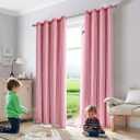 ABREEZE Princess Pink Curtain Hollow-Out Stars Dual Layer Grommet Top Mix and Match Blackout Curtains with White Sheer for Living Girl Room(1 Panel,59 x 96 inch,Pink)