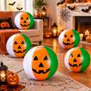 12 Pcs Halloween Pumpkin Pool Floats 16" Inflatable Beach Balls
