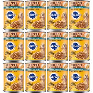 Pedigree Chopped Ground Dinner Chicken & Rice Canned Dog Food 13.2 Ounces (Pack Of 12)