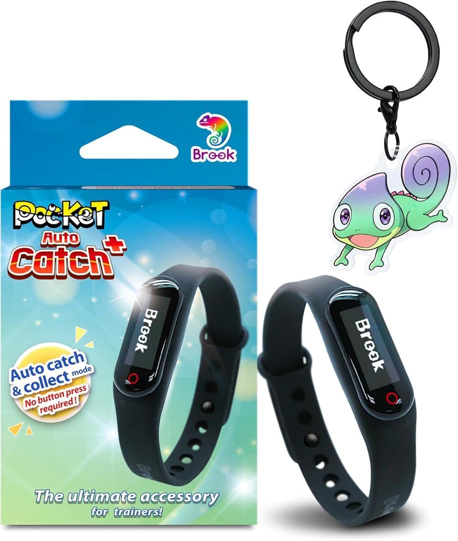 Brook Pocket Auto Catch Plus with Keychain - Upgraded Version of Auto Catch, Auto Spin, Catching Pocket Monsters, Collecting Items, Wristband Bracelet Auto Catcher Accessory [Exclusive Version]