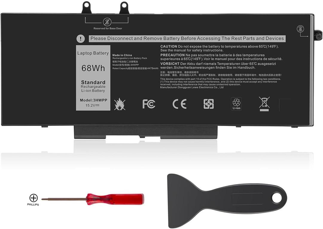 3HWPP Laptop Battery Replacement for Dell Latitude 5401 5410 5411 5501 5510 5511 Precision 3541 3551 Inspiron 7706 2-in-1 Inspiron 17 7500/7506 2-in-1 Black 10X1J N2NLL 1VY7F 451-BCMN 15.2V 68Wh