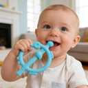 3 x Chuya Baby Teething Ring Sticks,Baby Teether Toys 0-6 6-12 12-18 Months,Teething Relief for Babies,Infant Toys 0 3 6 9 12 18 Months Sensory Toy Easy-Hold (Blue)