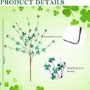 8 Pcs St Patricks Day Decorations 17'' Foam Artificial Shamrock Picks Clover Shaped Green Berry Branches Lucky Clover Floral Stem Gifts for Irish Festival Party Table Centerpieces Home Decor