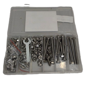 225-Piece Assorted Fastener Set – Includes Screws, Bolts, Nuts, Flat Washers, Lock Washers & Wrench – Organized Storage Case