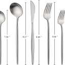 Silverware Set of 20 Stainless Steel Heavy Duty Flatware Set Service for 4 Matte Silver Cutlery Tableware Set Include Dinner Knives Forks Spoons for Kitchen Home Restaurant