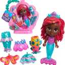 Just Play Disney Junior Pop Tails Ariel 7-inch Doll and Accessories, 9-Pieces, Kids Toys for Ages 3 Up