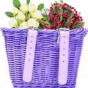 Steady Doggie Bike Basket - Front Bike Baskets - Bicycle Basket - Easy Installation - Hand-Woven Polypropylene - Durable and Anti-Fade - UV Protection (Purple)