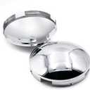 2 PCS 226mm(8.9in) Chrome Silver Front Hub Cap Full Moon Style Wheel Cover for Trucks and Trailers, 4 Notches