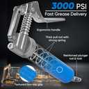 Mini Grease Dispenser (3000PSI) with Double 3oz Cartridge Grease and 12'' Flex Hose, Reinforced Coupler for Automotive, Marine