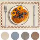 Placemats Set of 6, Heat Resistant & Waterproof Table Mats for Dining, Non Slip Scratch Proof Place Mats for Kitchen, Easy to Clean - Outdoor,Indoor Use17x12 Inch