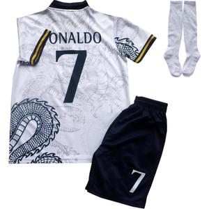 #7 R Special Edition Kids Soccer Jersey Kit Set Socks Short Youth Sizes, 26 (Blue, M)