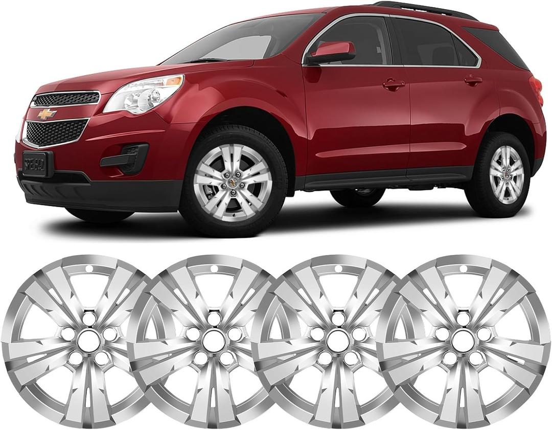Wheel Skins Compatible with Chevy Equinox 2010-2017; 17 inch Wheel Covers; Set of 4 Packs (Chrome)