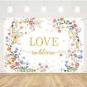 MEHOFOND Love in Bloom Bridal Shower Decorations Backdrop, Wildflower Wedding Shower Background, Spring Floral Engagement Wedding Bachelorette Party Decor Supplies Photo Booth Props 8x6ft
