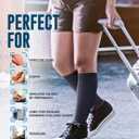 Doctor's Select 3 Pairs Plus Size Compression Socks Wide Calf - Bamboo Viscose Knee High Socks | Circulation Support, 3X-Large, Black/Dark Gray/Navy - 3 Pairs