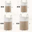 Laundry Basket,Woven Cotton Rope Laundry Hamper,Versatile Storage for Dirty Clothes,Baby Toys,and Blankets in Bathroom, Nursery,and Living Room (Brown, 60L)