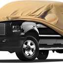 Car Cover Waterproof All Weather Compatible with F250/f350 1999-2024, Outdoor Heavy Duty Anti-UV Car Covers Rain Sun Snow Protection with Zipper and Windproof Buckle(Camel with Brown)