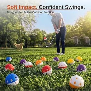 Full Choice 40 Pack Practice Golf Balls – Limited-Flight Training Balls with High-Visibility Colors, Wear-Resistant Soft Plastic Design for Indoor and Outdoor Swing Practice,20 Yellow & 20 Red