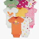 Onesies Brand baby-girls 8-pack Short Sleeve Mix & Match Bodysuits, Size: 6-9 months