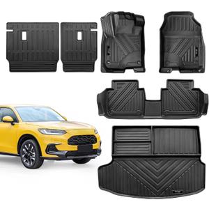 Custom Fit for 2023 2024 2025 2026 Honda HR-V Floor Mats and Cargo Liner Full Set All Weather TPE Rubber Protection Mat Honda HRV Accessories (Floor Mats+Cargo Liner+Backrest Mat)