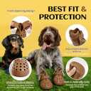 Dog Shoes for Hot Pavement - Comfortable Paw Protection for Medium & Large Dogs, Adjustable Strap & Non-Slip, Easy-Clean, Outdoor Sports Boots, Dog Booties for Summer Rain (Brown, L)