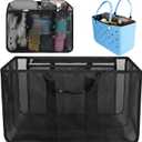 Beach Bag Organizer for Bogg Bag, Tote Bag Organizer Insert, Lightweight Mesh Divider with Zipper Pocket & 7 Compartments, Accessories Insert for XL Bogg Tote (Black, X-Large)