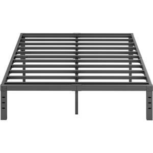 14 Inch High Metal Queen Bed Frame, Platform Bed Frame Queen Size No Box Spring Needed, Easy Assembly, Noise Free, Sturdy, Black