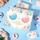 3 x Gender Reveal Gift Bag Blue Pink Boy or Girl Paper Bag with Wrapping Paper Card What Will Baby Be Party Decoration Ballon Treat Candy Bag for Baby Shower Gender Reveal Birthday Party Supplies