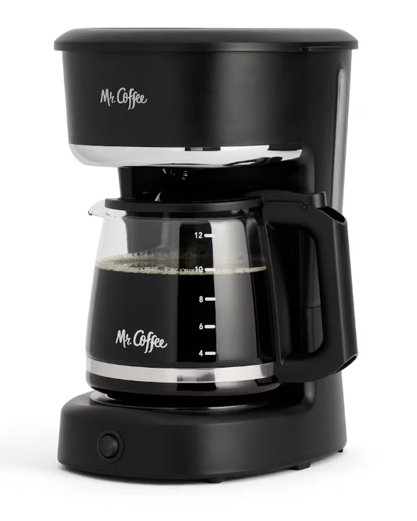 Mr. Coffee 12-Cup Switch Coffee Maker Black: Electric Drip Coffee Machine, 60 oz Capacity, Dishwasher-Safe Parts