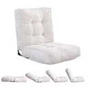 MAXYOYO Adjustable Floor Chair with Back Support, Gaming Floor Meditation Chair with Tufted Cushion, Adults Lounge Couch Folding Sofa Seat for Reading Meditating Sleeping, Beige