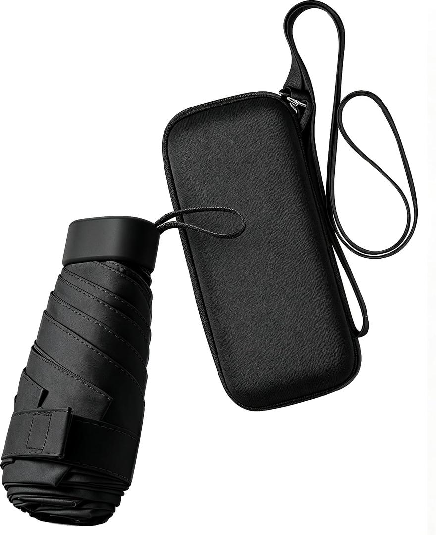 ESUFEIR Mini Sun Umbrella for Purse With Case