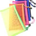 Outman Pack of 5 pcs Multipurpose Nylon Mesh Cosmetic Bag Makeup Travel Cases Pencil Case Travel Organizers