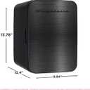 Frigidaire Mini Personal Fridge Cooler, Countertop, Holds Up to 10L/15 Cans, Brushed Black Stainless Rugged Design, Portable for Skincare, Makeup, Car, Office, Bedroom, Dorm Room, or Cabin