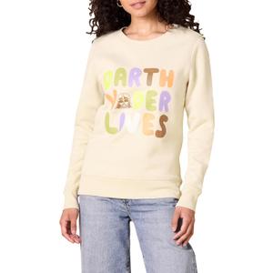 Amazon Essentials Disney | Marvel | Star Wars | Princess Women's Fleece Crew Sweatshirts (Beige, L)