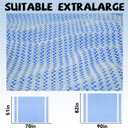 Blue Woven Throw Blanket Lightweight Large Soft Nautical Shark Lake House Kids Teen Boy Baby Nursery Decor Bedroom Bed Living Room Accessories Sofa Couch Chair Cover Decorative New Apartment Essential (Extra Large 50'' x 70'')