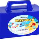 Holady Snow Fort Building Block, Snow Brick Maker and Sand Castle Mold, Beach and Snow Toys Kits for Kids, Outdoor Winter and Summer Fun Set Toys-Blue and Red