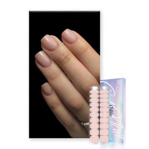 Semi Cured Gel Nail Strips | Built-In Gel Top Coat | UV Light Required | Salon Quality, Easy Application And Removal (Soft lvory Pink)