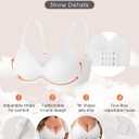 Plus Size V-Neck Wireless Bras for Women Seamless Everyday Bras U-Back Design W-Shaped Jelly Support Barlette 4XL White (White, XXXL)