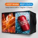 Bodaon 5-Pack Cooler Insulated Food Delivery Bag for Commercial Drivers, XXX-Large Thermal Bags for Catering/Hot Pizza, Travel/Camping/Picnic Basket, Grocery Reusable Warmer Frozen, Black, Hard Bottom
