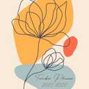 Teacher Planner: Peony Flower Line Art