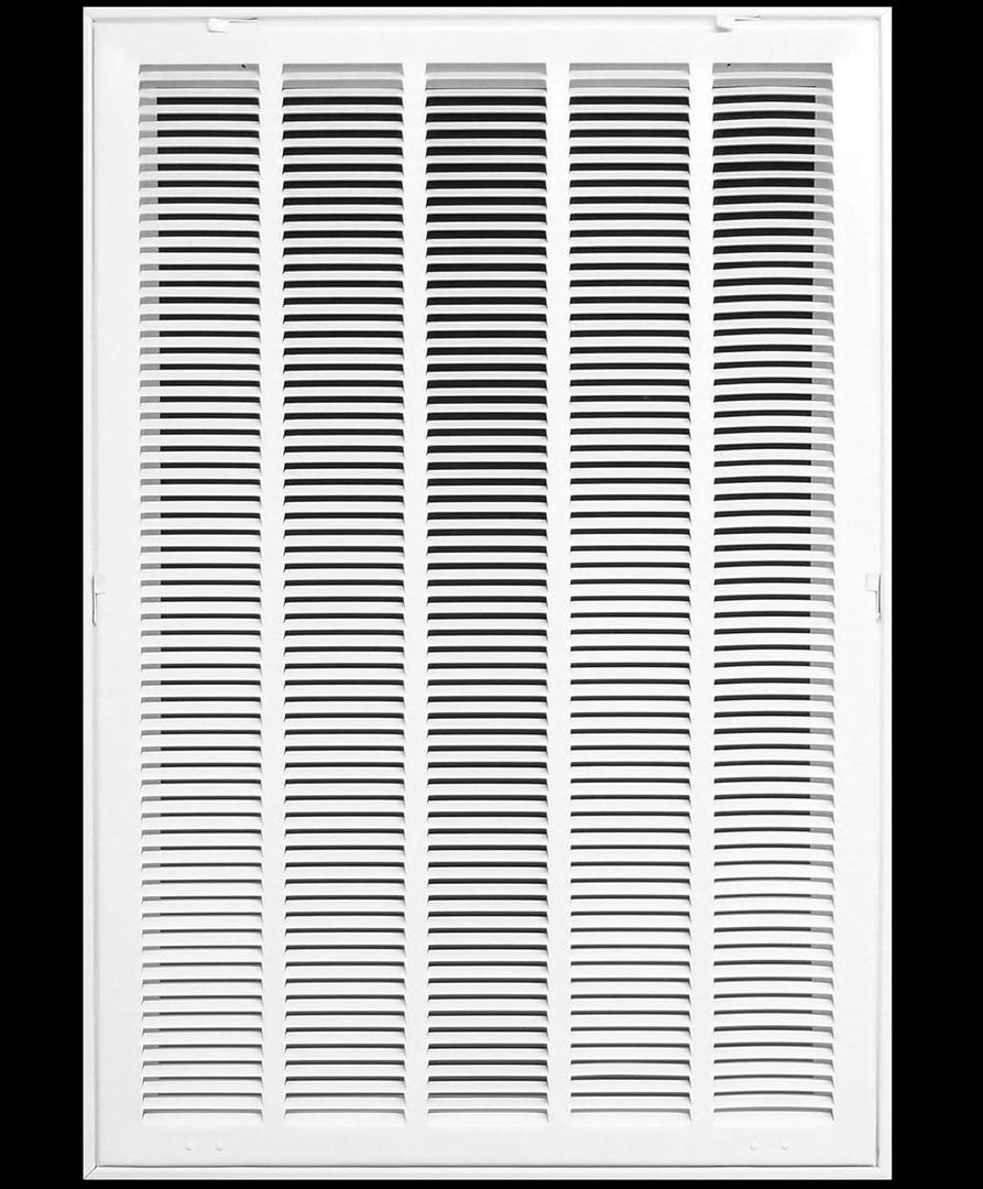 20" X 36 Steel Return Air Filter Grille for 1" Filter - Fixed Hinged - Ceiling Recommended - HVAC Duct Cover - Flat Stamped Face - White [Outer Dimensions: 22.5 X 37.75]