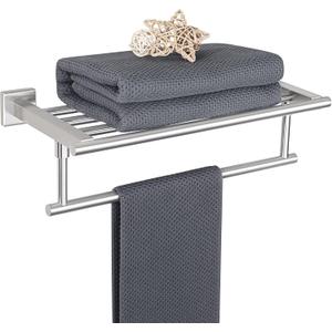 Alise 16 Inch Towel Racks for Bathroom, Towel Rack Wall Mounted with Tower Bars, SUS 304 Stainless Steel Bathroom Shelf, Heavy Duty Hand Towel Holder (Brushed Nickel)