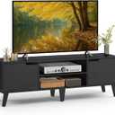 VASAGLE TV Stand for 65-Inch TVs, Entertainment Center with Adjustable Shelf, 58-Inch Long Media Console Table, Transitional Style, for Living Room, Bedroom, Ebony Black ULTV556B01, 58"L X 15.4"W X 5.9"H