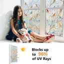 Ranzdn Window Privacy Film - Stained Glass Window Film Static Cling UV & Heat Blocking Rainbow Window Film for Glass Doors, Bedroom Windows - No Glue Premium Vinyl (Easy Install, 17.5"78.7")