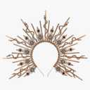 Sunburst Goddess Halo Crown - Spiked Renfaire Sun Headband Virgin Mary Headpiece for Women Renaissance Halloween