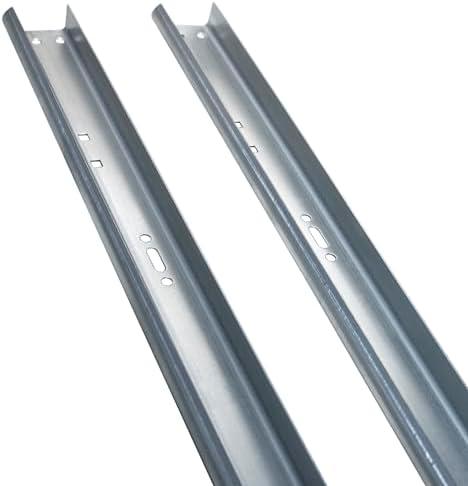 ZUIWAN 2Pcs Garage Door Side Tracks Rails,Garage Door Vertical Track Replacement,Galvanized Steel Hardware Door Rails Kit for 2” Inch Rollers  6ft long