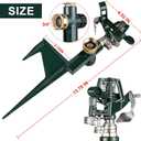 2 Packs Spike Sprinklers for Yard, Impact Sprinkler on Metal Step Spike Base, Adjustable Zinc Alloy Water Sprinkler for 360 Degree Large Area Yard Garden Lawn Irrigation