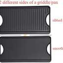 GasSaf Cast Iron Reversible Griddle With Handles, 20 Inch x 10.5 Inch Big Grill Pan For Stovetop